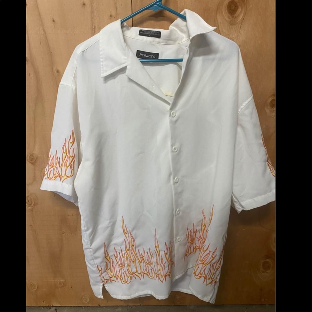 Perruzo brand Men’s “guy fieri” style flame shirt